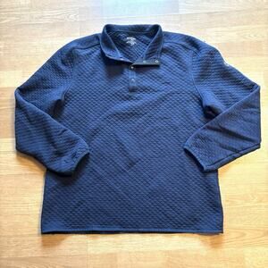 RHONE Mens Navy Blue Gramercy Quilted Long Sleeve Pullover Size XL Casual